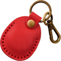 Genuine Leather Airtag Holder Compatible with Apple AirTag Keychain 2nd & 1st Gen (True Red)