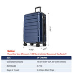 24 Inch Luggage (Navy / Checked-Medium 24-Inch)