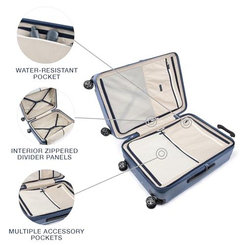 Platinum Elite Hardside Checked Luggage (Checked- Medium 25-Inch / Dark Sky Blue)