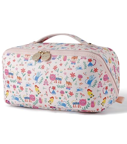 Travel Makeup Bag for Women (Sunshine Kitty)