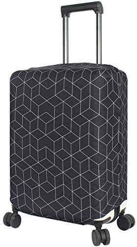 Travel Luggage Cover Suitcase Protector Fits 23 (Black Maze / M)