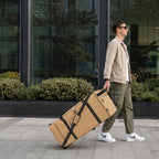 Expandable Rolling Duffel Bag with 2 Wheels Foldable Duffel Bag for Travel Carry on Duffel Bag with Wheels (Khaki)