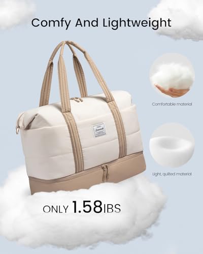 Travel Duffle Bag (Khaki-Off White-A / Large-3 Pcs)