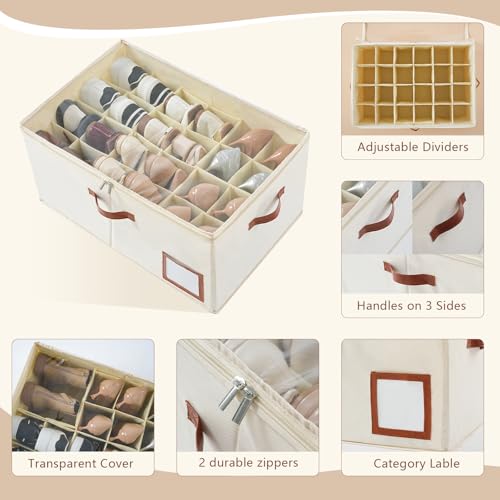 1 Pack Shoe Organizer for Closet (Beige)