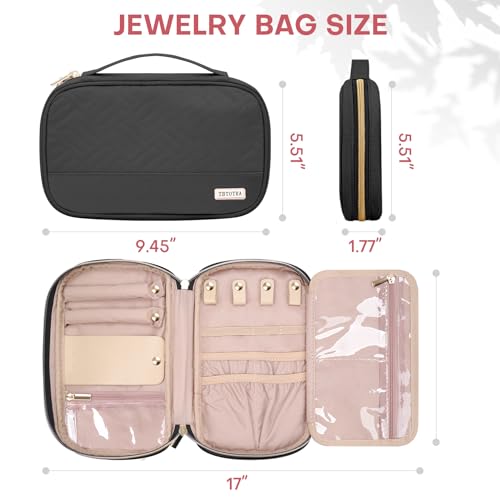 Jewelry Travel Case Organizer for Necklaces (Black)