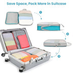 Mesh Compression Packing Cubes for Travel (11 Active Lake Blue/Watermelon Pink/Orange/Yellow / 7-Piece Set)