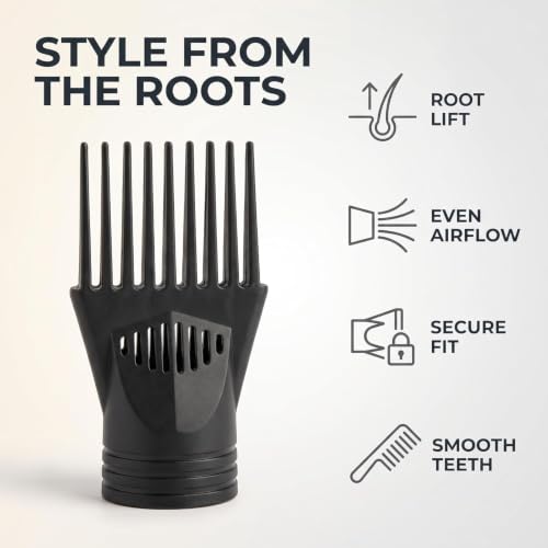 2Pcs Black Plastic Universal Blow Hair Dryer Comb Attachment for Straightening