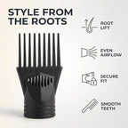 2Pcs Black Plastic Universal Blow Hair Dryer Comb Attachment for Straightening