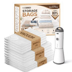 Travel Vacuum Storage Bags with Rechargeable Cordless Pump (12 Combo+Wireless Pump)