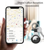 Compatible with AirTag Case Airtag Keyring Leather Protective Case AirTags Loop Holder Air Tags Protective Cover Airtag Key Chain Loop Holders for Luggage Dog Cat Pet Collar (Blue)