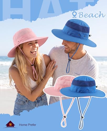 Womens Sun Hat Lightweight Mesh Bucket Hat UPF50+ Wide Brim Sun Protection Caps Pink (One Size / Pink)