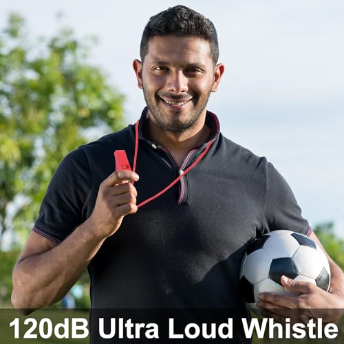 8 Pack Colorful Plastic Whistles with Lanyards