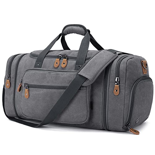 Canvas Duffle Bag (Grey / X-Large-60L (With Shoe Compartment))