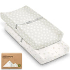 2 Pack Organic Changing Pad Covers for Girl (Meadow)
