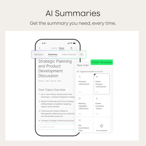 Note AI Voice Recorder Transcribe Summarize (Silver)