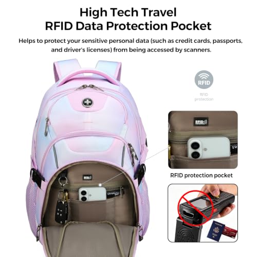 Design Backpack for Men with USB Charging Port SD803 (Pink Purple / Standard)