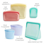 Premium Reusable Silicone Food Storage Bags (Rainbow / 6-Pack)