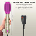 3 in 1 Hair Dryer Brush Straightener 1200W Negative Ionic Hot Air Brush One Step Blow Dryer and Styler for Straightening Drying Smoothing (Champagne Gold)