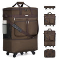 Expandable Luggage Bags for Travel Collapsible Suitcase with Wheels (Coffee)