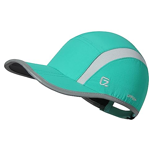 Baseball Cap Nylon Running Cap Outdoor Sports Hat for Men Women Adjustable Quick Drying Reflective Foldable UPF50+ Breath Mesh Water Repellency Race Performance Lightweight Green (6 7/8-7 1/2 / Green)