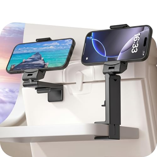 Airplane Phone Holder Mount Universal in Flight Hands Free Viewing with Multi (Black / Black)