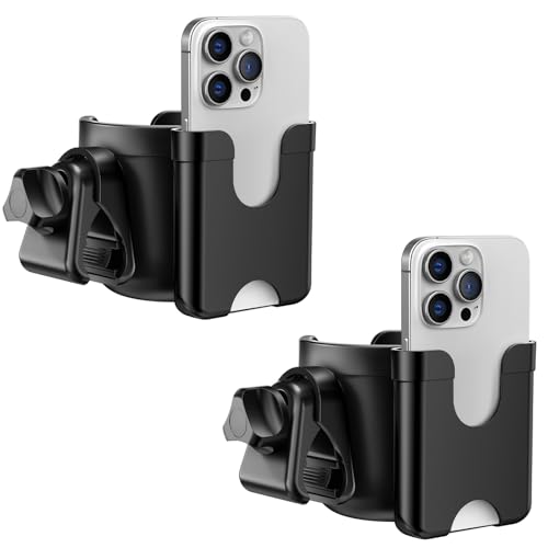 2 Pack Cup Holder for Walker (Black-2)