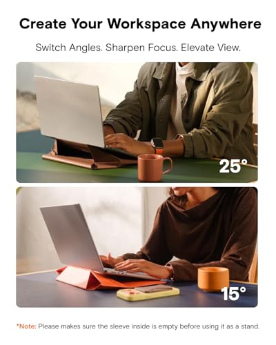 Laptop Carry Sleeve with Stand &Smart Storage for 16" Laptop for Work (Misty Cove / 16 Inch)