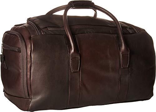 Duff Guy Colombian Leather 20" Single Compartment Top Load Travel Duffel Bag (20-Inch Top Load Duffel (W/ Shoe Compartment) / Brown)