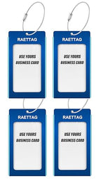 Luggage Tags Metal Suitcase Tags Travel Bag ID Identifier Luggage Tag (Blue 4-pack)