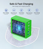 2 Pack 60W USB C Fast Charger Block (Green)