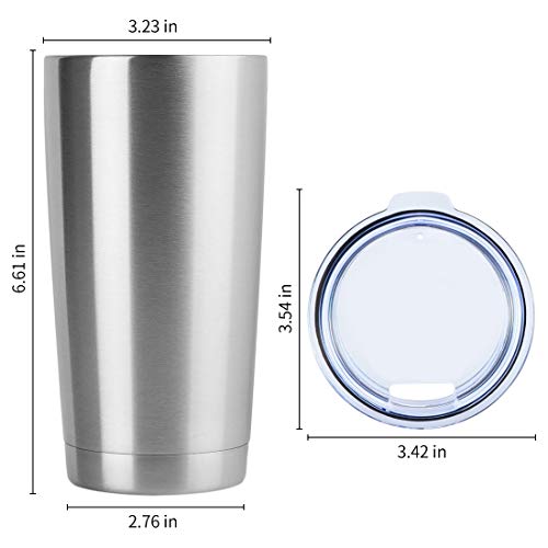 20oz Stainless Steel Tumbler Bulk with Lid (1 Count (Pack of 1) / Stainless Steel)
