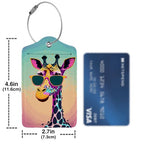Funny Gunglasses Giraffe Luggage Tag Personalized Luggage Tags for Suitcases (Funny Gunglasses Giraffe)