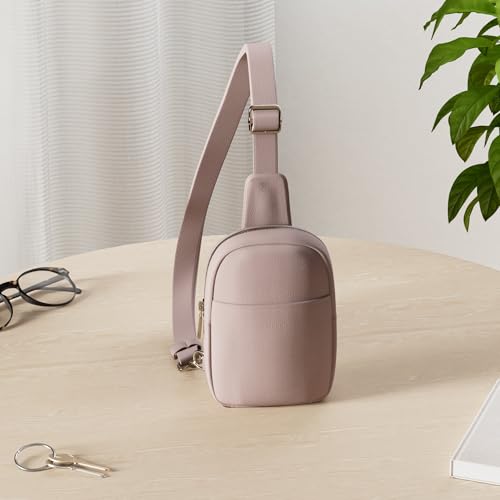 Small Sling Bag for Women Leather Crossbody Bag for Women Dusty Pink (1-dusty Pink)