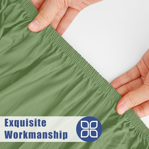 2 Pack Rectangle Spandex Fitted Table Cloth (Sage Green / 96" x 30" (Rectangular))