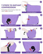 Compression Travel Laundry Bag for Dirty Clothes (Purple / Medium)