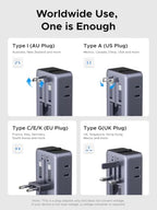 45W 6 Port Universal Travel Plug Adapter Worldwide
