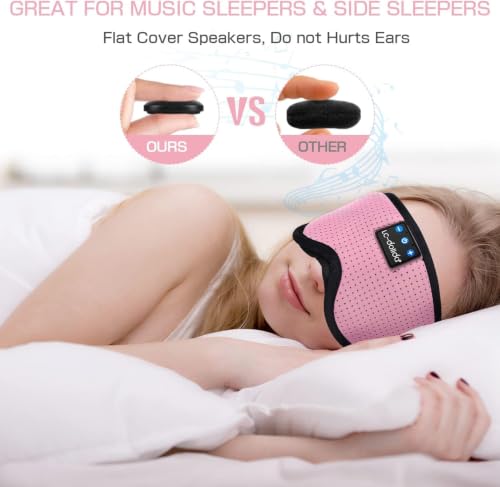 Sleep Mask with Bluetooth Headphones (Dark Pink)