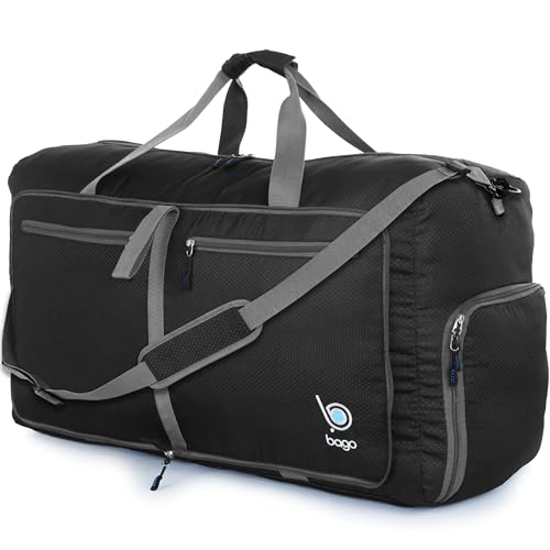 Travel Duffle Bag for Women & Men. Duffel Bag for Traveling & Camping (80L / Black)