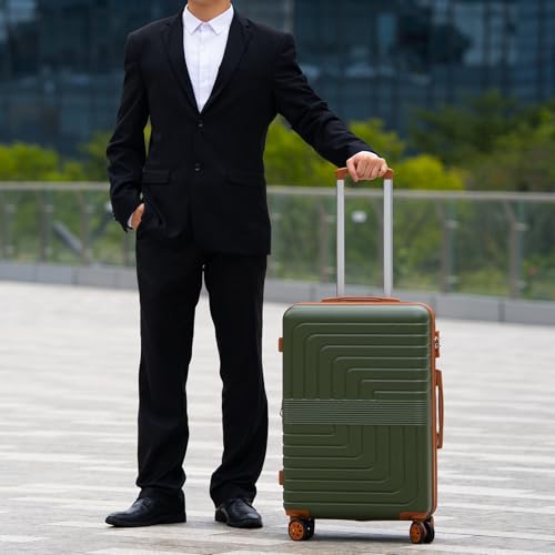 26" Medium Checked Luggage (Olive Green)