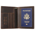 Leather Passport Cover for Men Women (Red Brown)