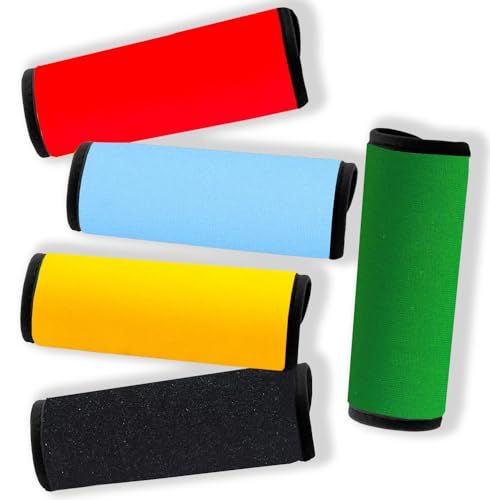 Neoprene Luggage Handle Wraps for Traveling Bright Color Luggage Identifiers (Mixed 04)