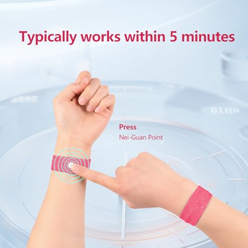 Motion Sickness Wristband (Large, 2 Pairs / Rose Red)