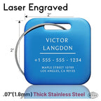 Stainless Luggage Tags for Suitcases (Classic Square-blue)