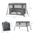 Kinderkraft Cami 3 in 1 Convertible Travel Cot Gray (Grey)