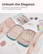 Jewelry Organizer Case Large Travel Jewelry Storage Bag (Medium / Teal)