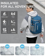 Cooler Backpack Insulated Leak Proof for Women Men Soft Cooler Bag (36 Cans / Leather Blue)