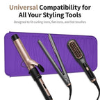 Silicone Heat Resistant Travel Pouch for Straightener (1 Pack / Purple)