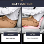 Car Seat Cushion and Lumbar Support Pillow One Piece (Pink-a / 1 Piece)