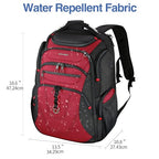 Travel Laptop Backpack 17.3 Inch XL Computer Backpack for Men (Black/Red / 17.3 inch)