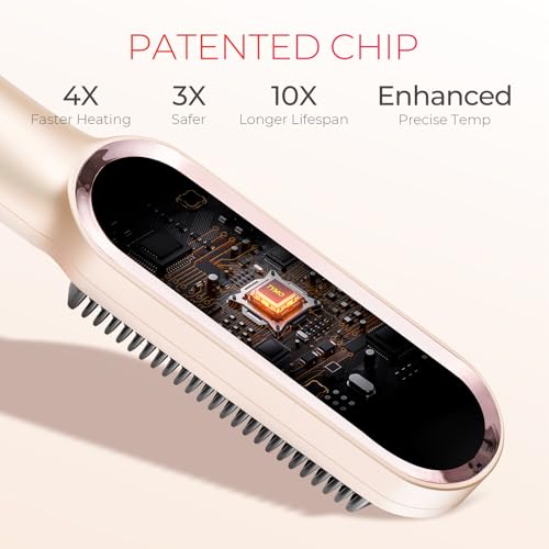 Ring Hair Straightener Brush (Peach Fuzz)